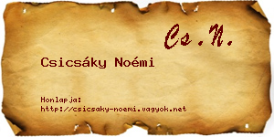 Csicsáky Noémi névjegykártya